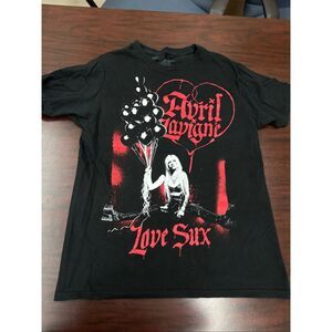 Avril Lavigne Black Love Sux Short Sleeve Tee Size Medium